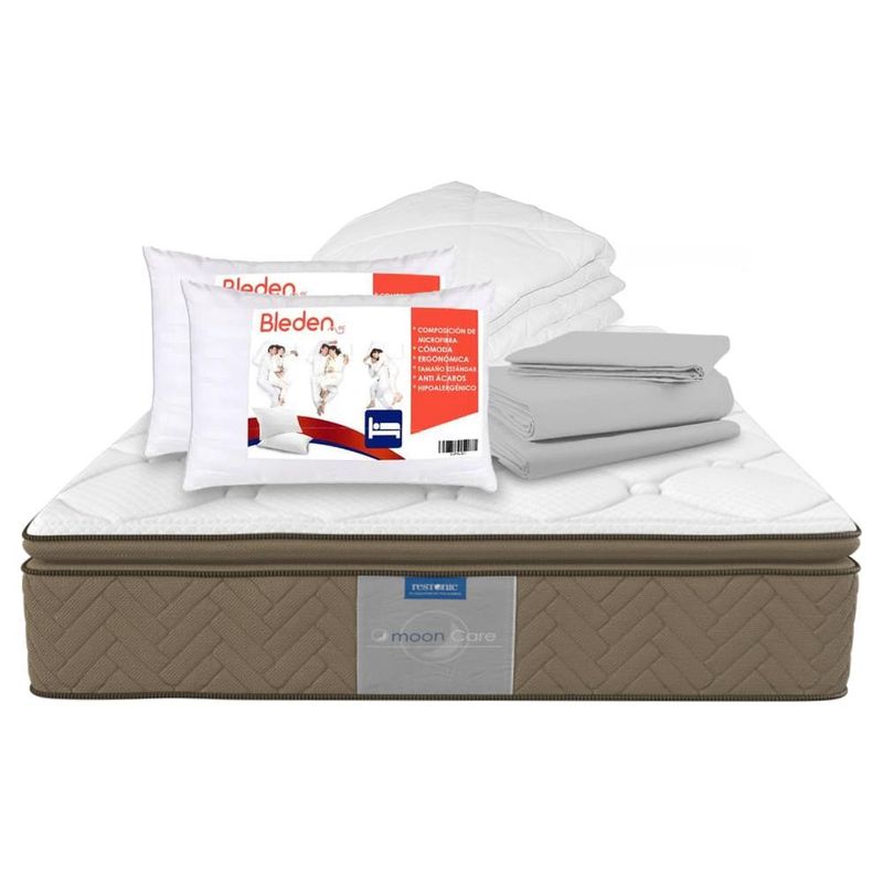 Pack de Colchon Restonic King Size Leyen Antiestres + Blancos Bleden