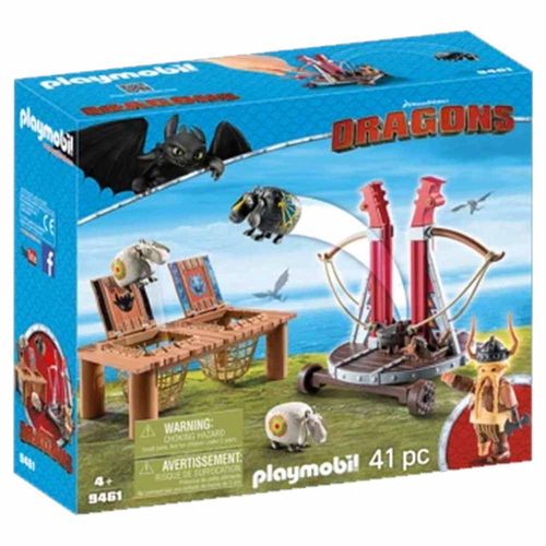 Playmobil Dragons de Dreamworks: Bocon con Lanzadera de Ovejas 9461