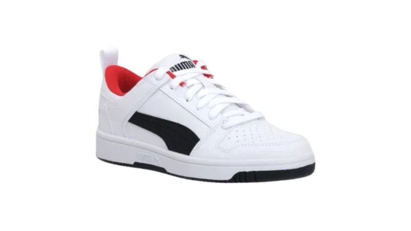 Puma Niños Rebound Layup Lo Sl V Inf Zapatillas 370493 01 Blanco Negro Rojo