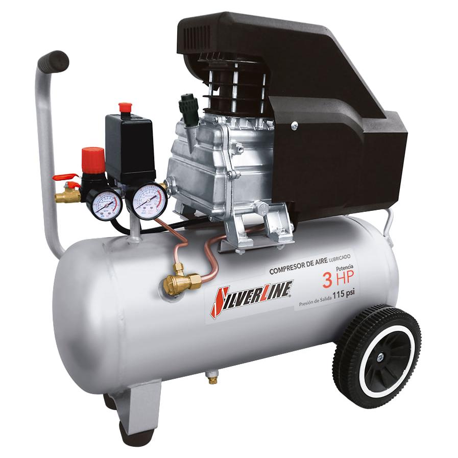 COMPRESOR DE AIRE LUBRICADO 3HP 50LTS 127V 60HZ