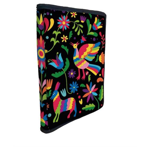 Funda Porta Libros de Tela Flores Tenango