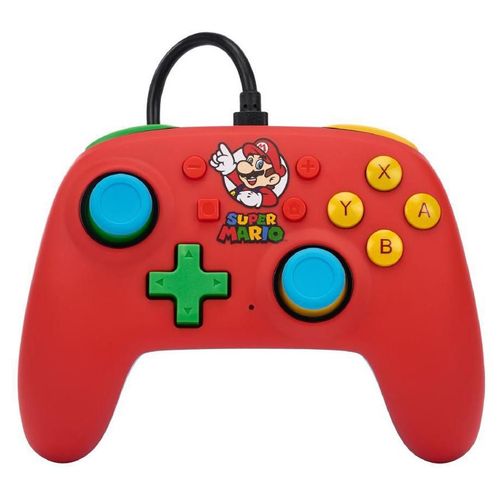 Control Alámbrico PowerA para Nintendo Switch Mario Medley Rojo