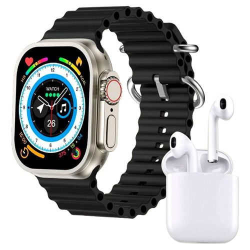 Reloj Smartwatch VAK Y3 con audifinos Bluetooth Fitness Negro