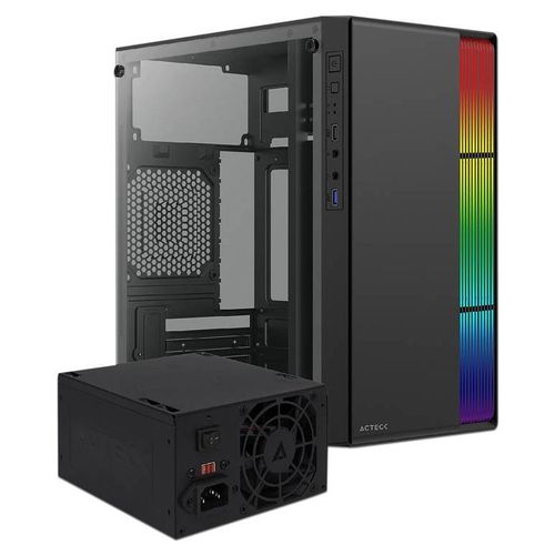 Gabinete Acteck Fusion II GI440, Micro-ATX, Incluye fuente de 500W.