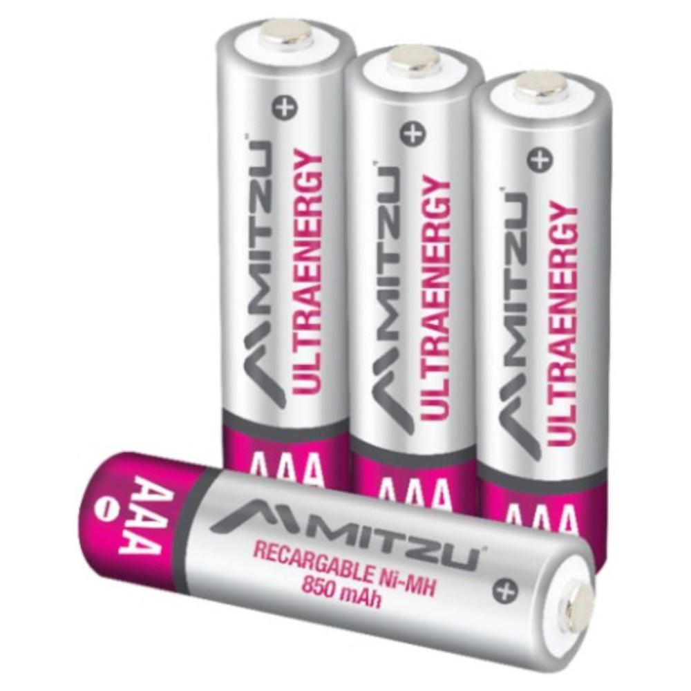Pilas Recargables Baterías AAA MITZU 4 piezas AAA 850 mAh
