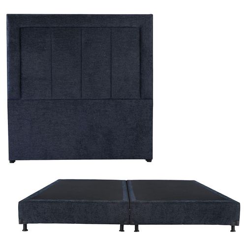 Cabecera King Size Dicasa Davos Azul Indigo + Box Dicasa Niza CZD