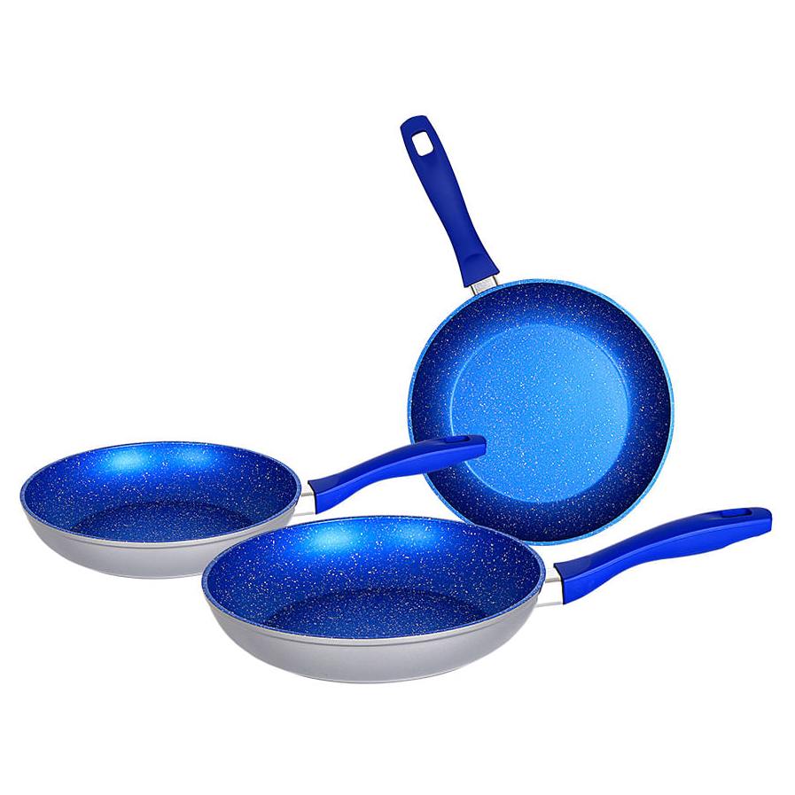 Juego de Sartenes Tradicional Azul de 20-24-30 cm con