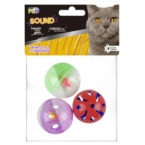 Juguete Para Gato Set Pelotas 3 Pz Fancy Pets Sound