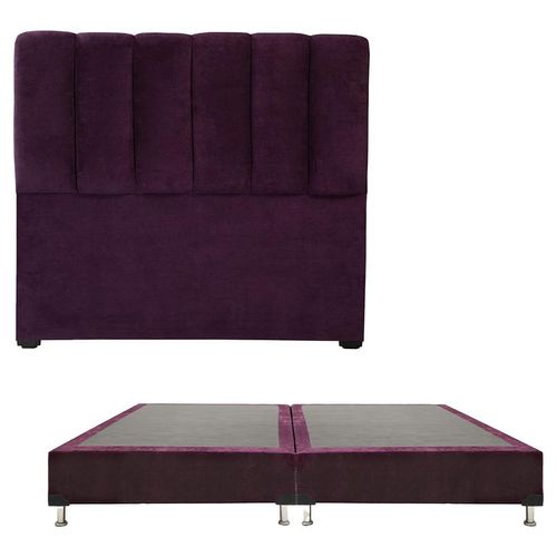 Cabecera King Size Dicasa Kami Morado + Box Velvet Morado RGH