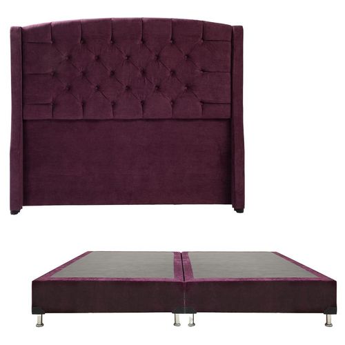 Cabecera King Size Dicasa Sitka Morado + Box Velvet Morado RGH