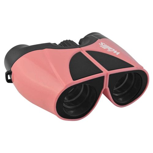 Binocular compacto tipo porro, amplicación 10X, en color rosa