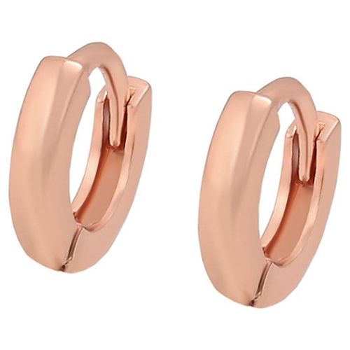 Arracadas Huggies Minis 0.9 cm Oro Rosa Laminado 18k Para Niña