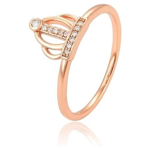 Anillo Cristal Corona Princess Queen Oro 14k Laminado