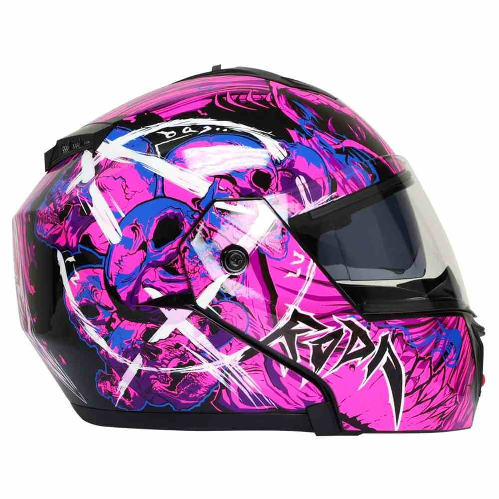 Casco Cerrado MRC 12IR Negro con Rosa Mediano