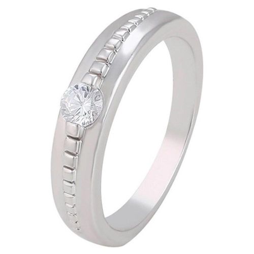 Anilllo Argolla Para Hombre con Cristales Oro Laminado Blanco 9