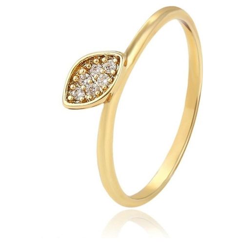 Anillo Para Dama Con Cristales Oro 14k Laminado Dorado 7