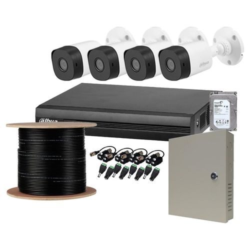 Kit CCTV Vigilancia Dahua 4 Camaras Bullet 2mpx 1Tb Detec movimiento