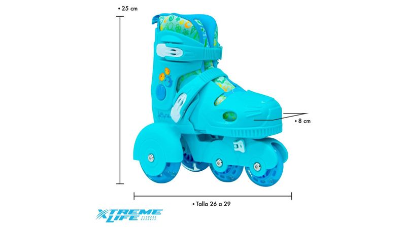 Patines Ajustable Ruedas Led + Protecciones Para Niña