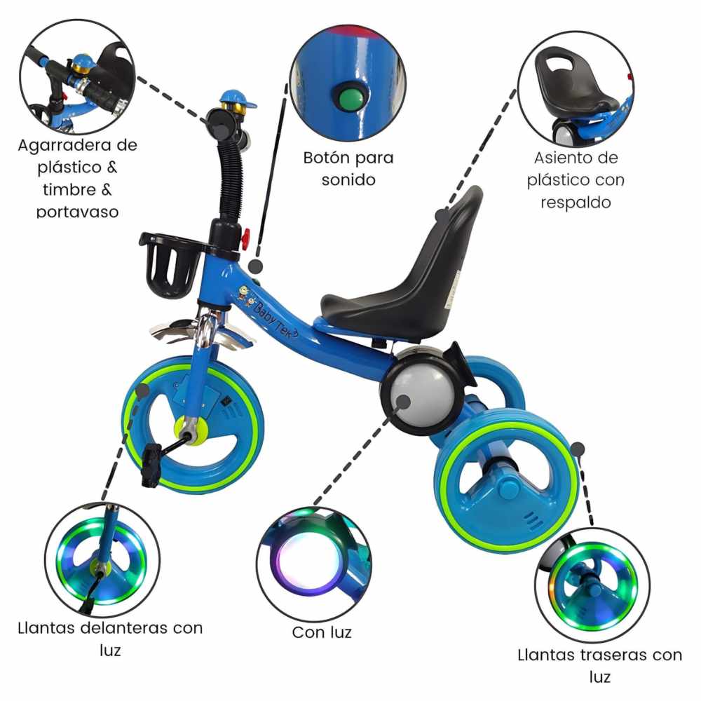 Triciclo con cheap luz y sonido