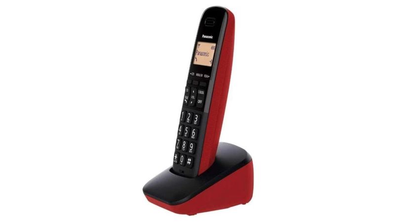 Teléfono Inalámbrico Moderno Panasonic KX-TGB310MER con capacidad de 50  entradas. Color Rojo.