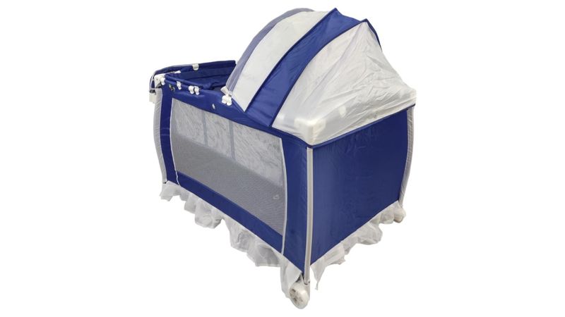 Cuna Corral para Bebe Plegable,Cambiador,Organizador - Azul