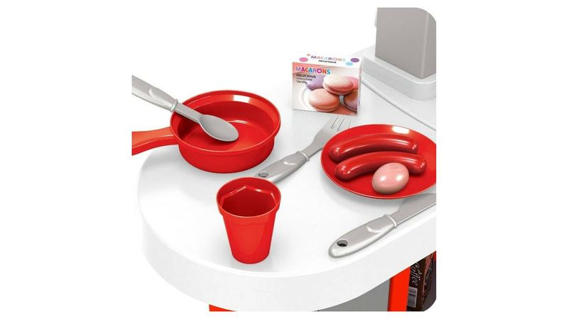 61pzs Juguetes De Cocina Para Ninos Utensilios Cocina Comida Color Rojo