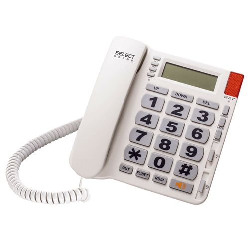 Teléfono alámbrico Select Sound 8216 blanco con teclas grandes