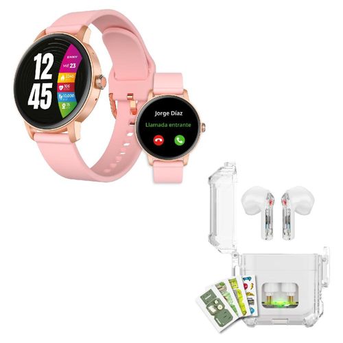 Smartwatch BINDEN ERA One Lite Rosa + Audifonos DARK Booster