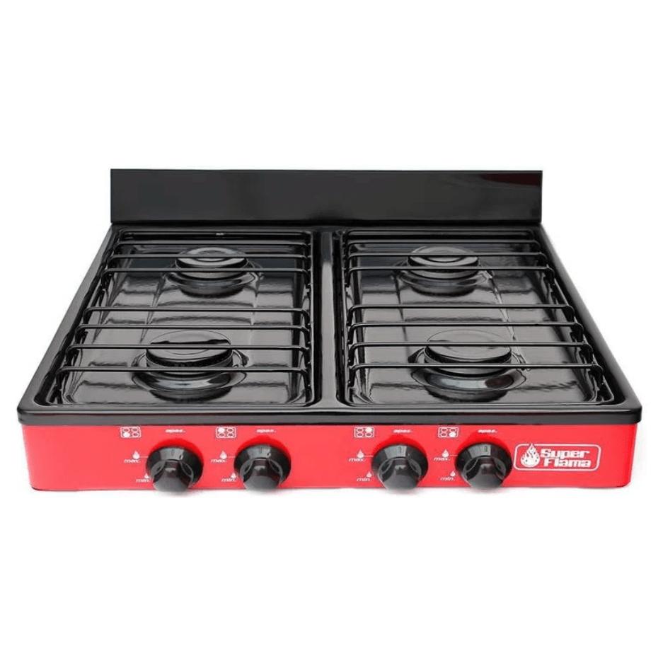 Parrilla De Mesa A Gas LP Super Flama 4Q-R Roja -Alb