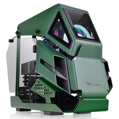 Gabinete Gamer THERMALTAKE AH T200 Micro ATX Cristal Templado Verde