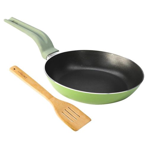 Set de Sartén de 24 cm con utensilio Ekcológica hecho 100% de Aluminio reciclado color Verde con Ant