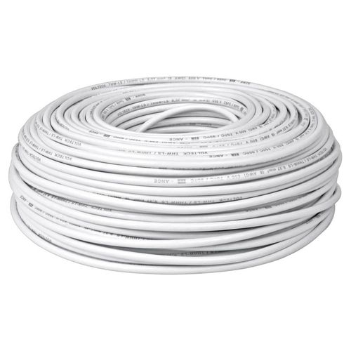 Rollo de 100 metros de cable THW CCA 12 AWG blanco, Basic