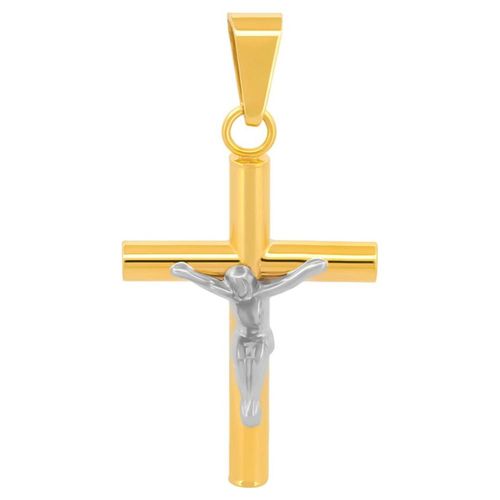 Dije Cristo Tubular 2.5 cm Oro Sólido 14k