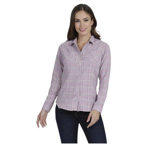 Blusa Vaquera Mujer Wrangler Slim Fit Manga Larga 991 Lila