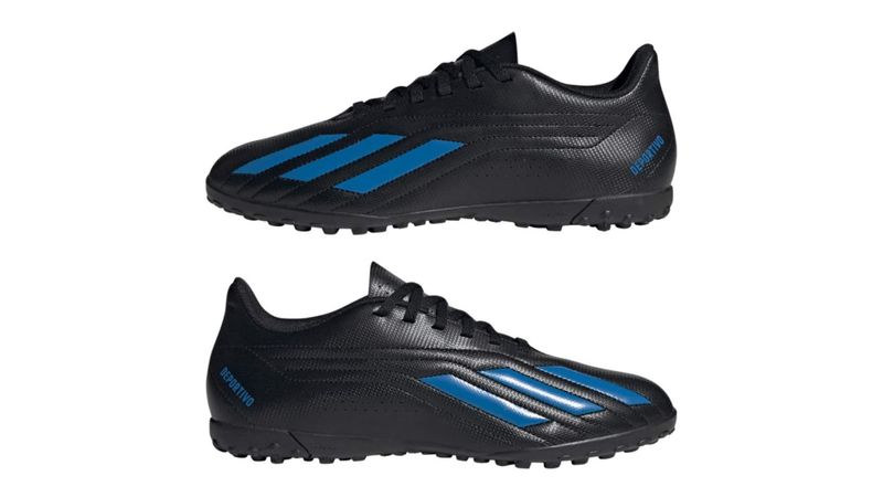 Tenis Adidas Futbol Ii Tf Negro con Vivos Azul Caballero 1088983