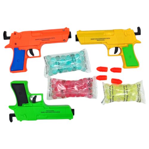 Pistola de Gel 3pz para Niños con Dardos Manual Hidrogel Multicolor