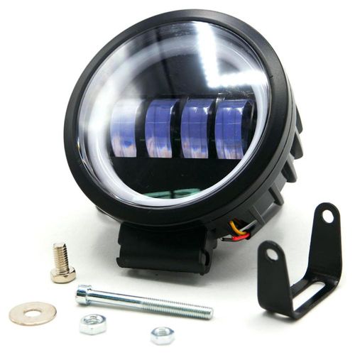 Faro Para Moto Rasen Auxiliar Led Con Lupa Cuadrado Con Led, Estrobo  Azul