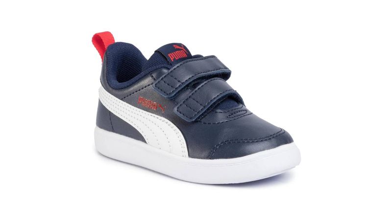 Tenis Puma Courtflex V2 V INF para Ninos Pequenos 371544 01 Azul marino