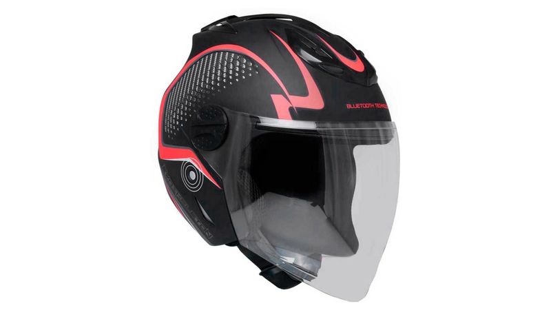 Casco para moto talla M certificado bluetooth rojo VENTO