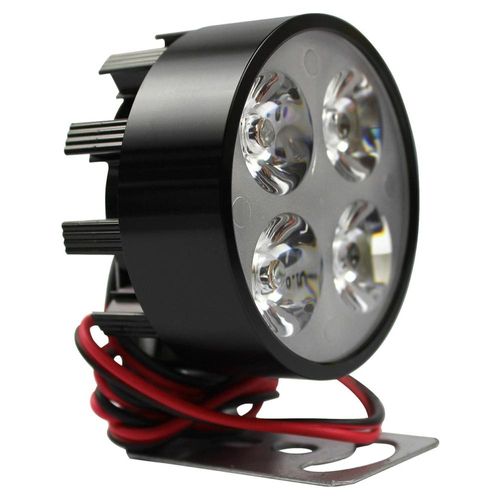 Faro Auxiliar 4 Leds Con Estrobo Negro 12V 4W