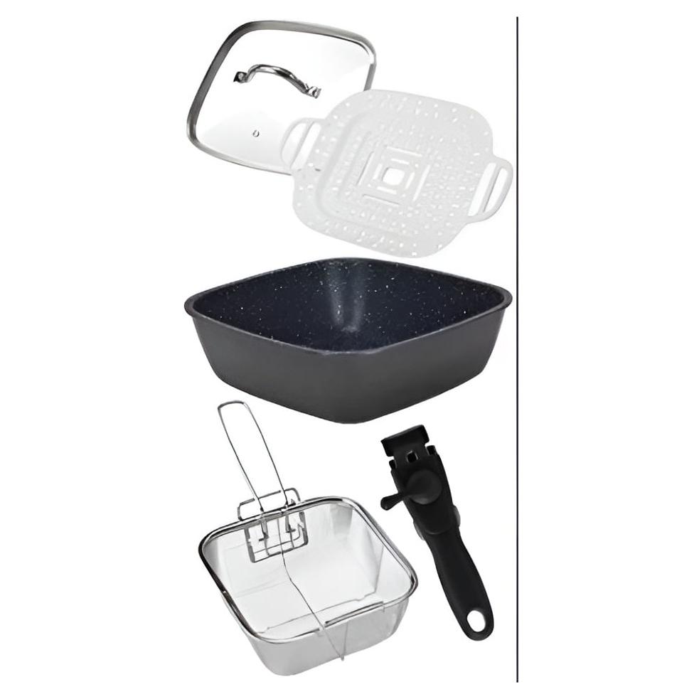 STONELINE® Batería de cocina de 8 piezas - Apta para inducción. Para un  resultado de fritura perfecto.