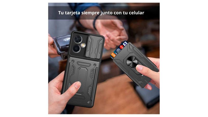 Funda Uso Rudo con Tarjetro y Anillo Card Slot Bumper Para Vivo Y36