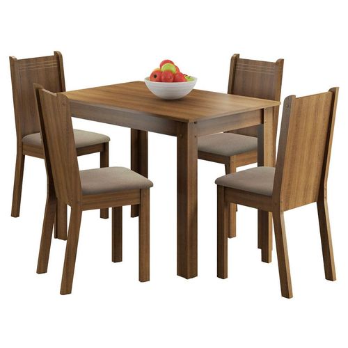 Juego Comedor Madesa Rute Mesa Tablero de Madera y 4 Sillas M/B