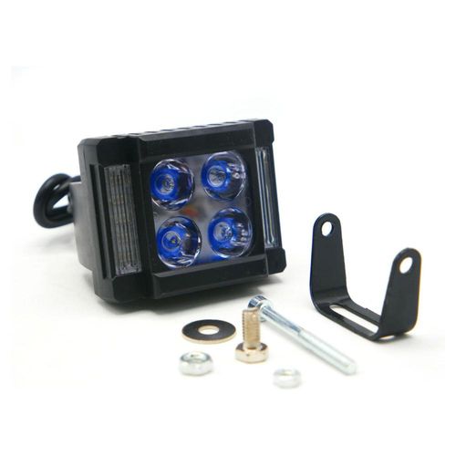 Faro Para Moto Rasen Auxiliar Cuadrado 4 Led Estrobo, Alta, Baja