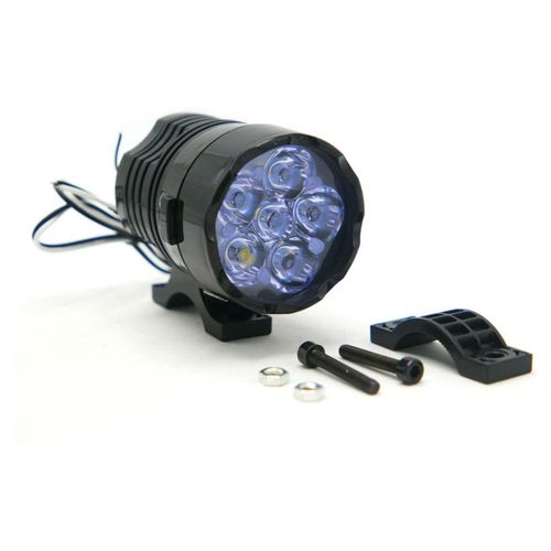 Faro Para Moto Rasen Auxiliar 6 Led Redondo Luz Alta, Baja Y Estrobo