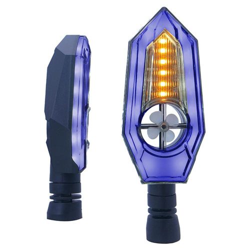 Direccional Para Moto Rasen Led Secuencial Tipo Zafiro Universal  Azul