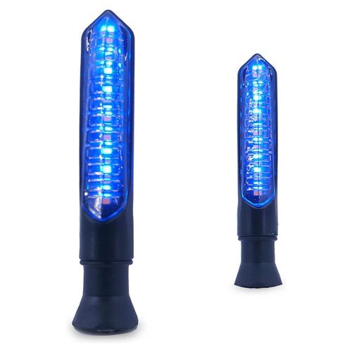 Direccional Para Moto Rasen Led Secuencial Tipo Vela Uni. Azul