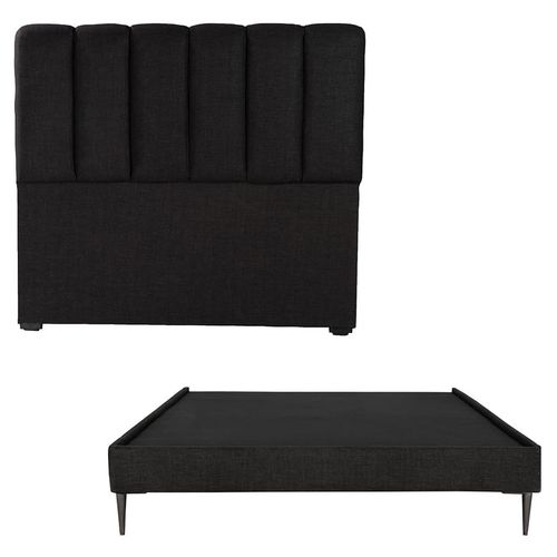 Cabecera Matrimonial Dicasa Kami Negro + Base cama Slim CZD