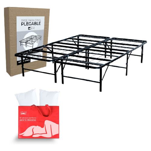 Base Plegable King Size + Almohadas Atlas Gratis