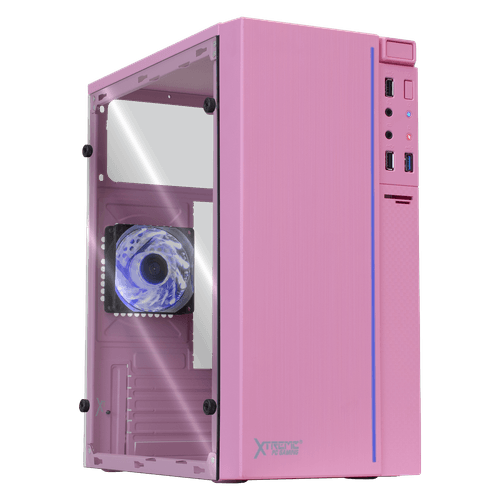 Gabinete XTREME PC GAMING XST-100 Mini ITX 1 ventilador RGB Rosa